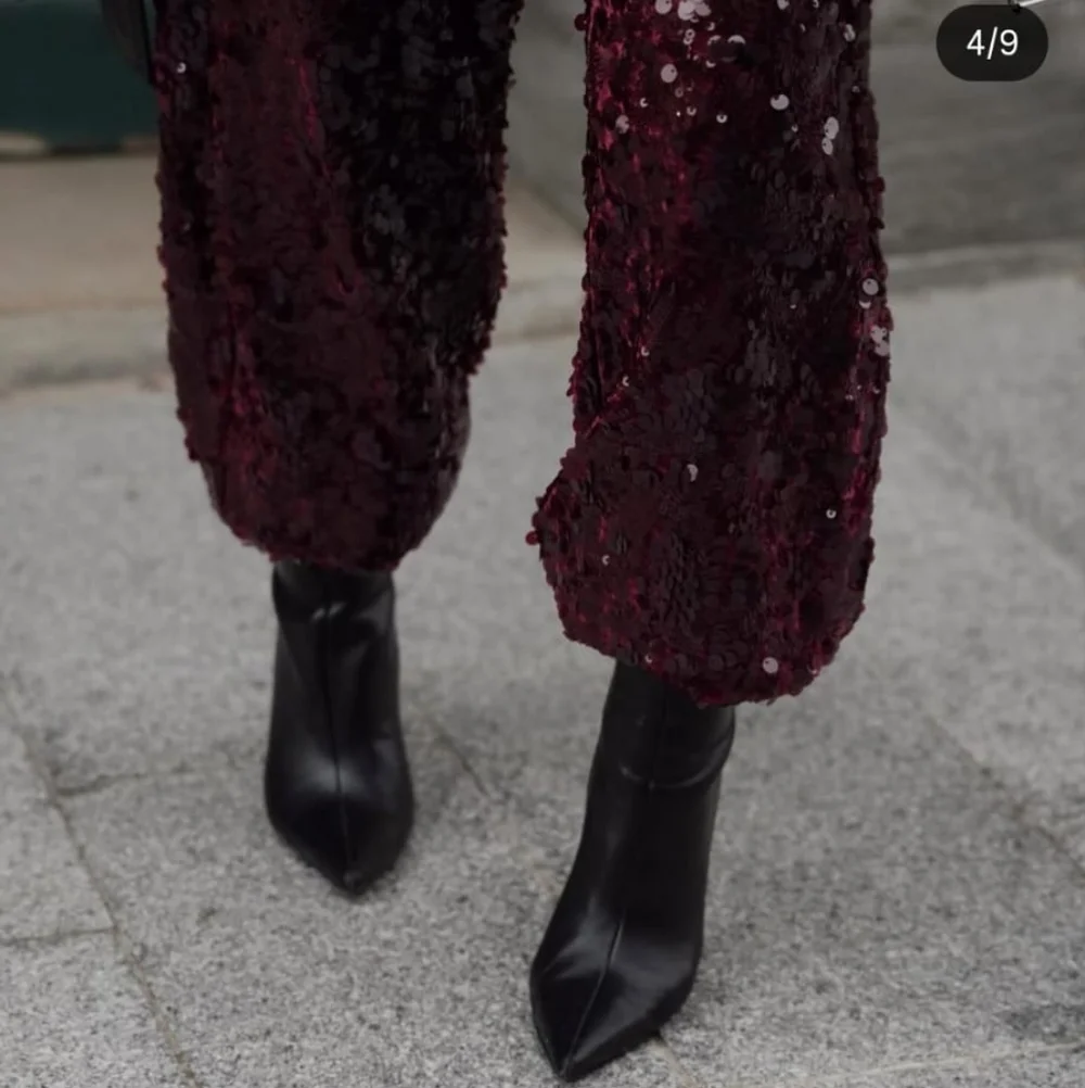 Zara SEQUIN BARREL PANTS Size S and M